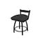 Holland Bar Stool Co 18" Low Back Swivel Vanity Stool, Black Wrinkle, Graph Anchor Seat 82118BW014 - alternate 1